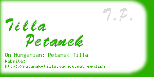 tilla petanek business card